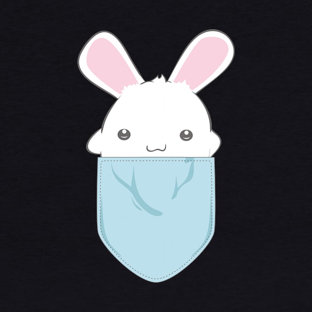 Cute Kawaii Bunny in Pocket by Foxxy Merch